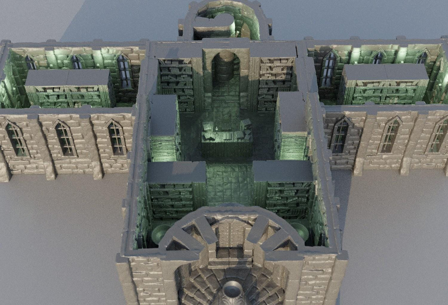 Grand Library - Tabletop Terrain - 28 MM, Tabletop 3D Printed Terrain by MiniatureLand, Perfect for Wargaming and RPGs