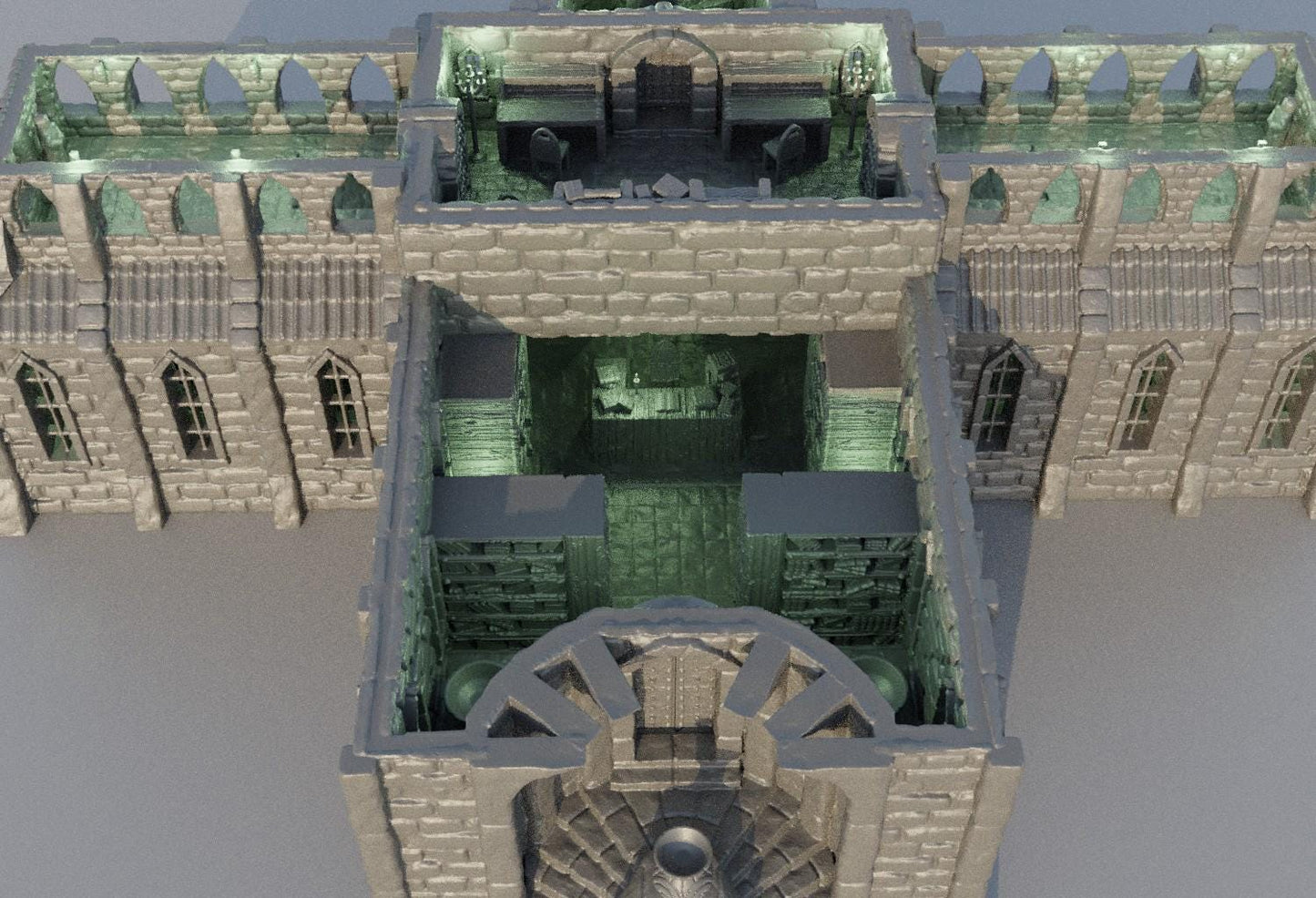 Grand Library - Tabletop Terrain - 28 MM, Tabletop 3D Printed Terrain by MiniatureLand, Perfect for Wargaming and RPGs