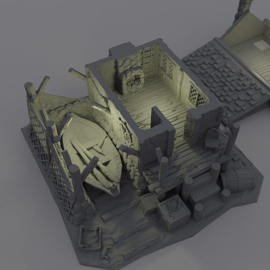 Seaside Shack - Tabletop Terrain - 28 MM, Tabletop 3D Printed Terrain by MiniatureLand, Perfect for Wargaming and RPGs