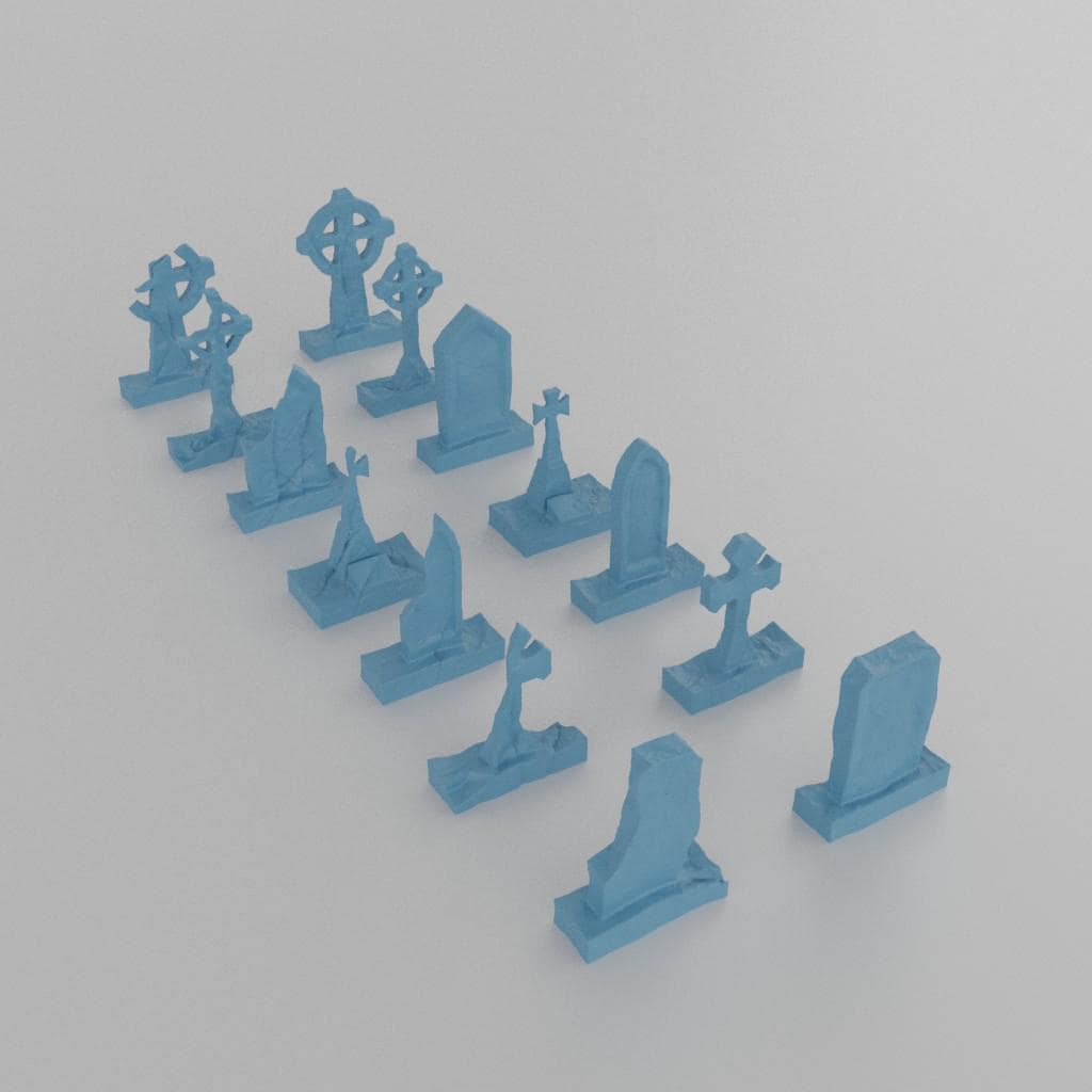 Medieval Graveyard - Tabletop Terrain - 28 MM, Tabletop 3D Printed Terrain by MiniatureLand, Perfect for Wargaming and RPGs