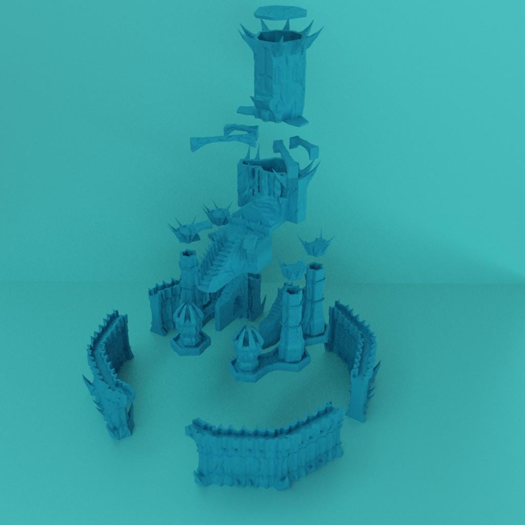 Necropolis Citadel - Tabletop Terrain - 28 MM, Tabletop 3D Printed Terrain by MiniatureLand, Perfect for Wargaming and RPGs