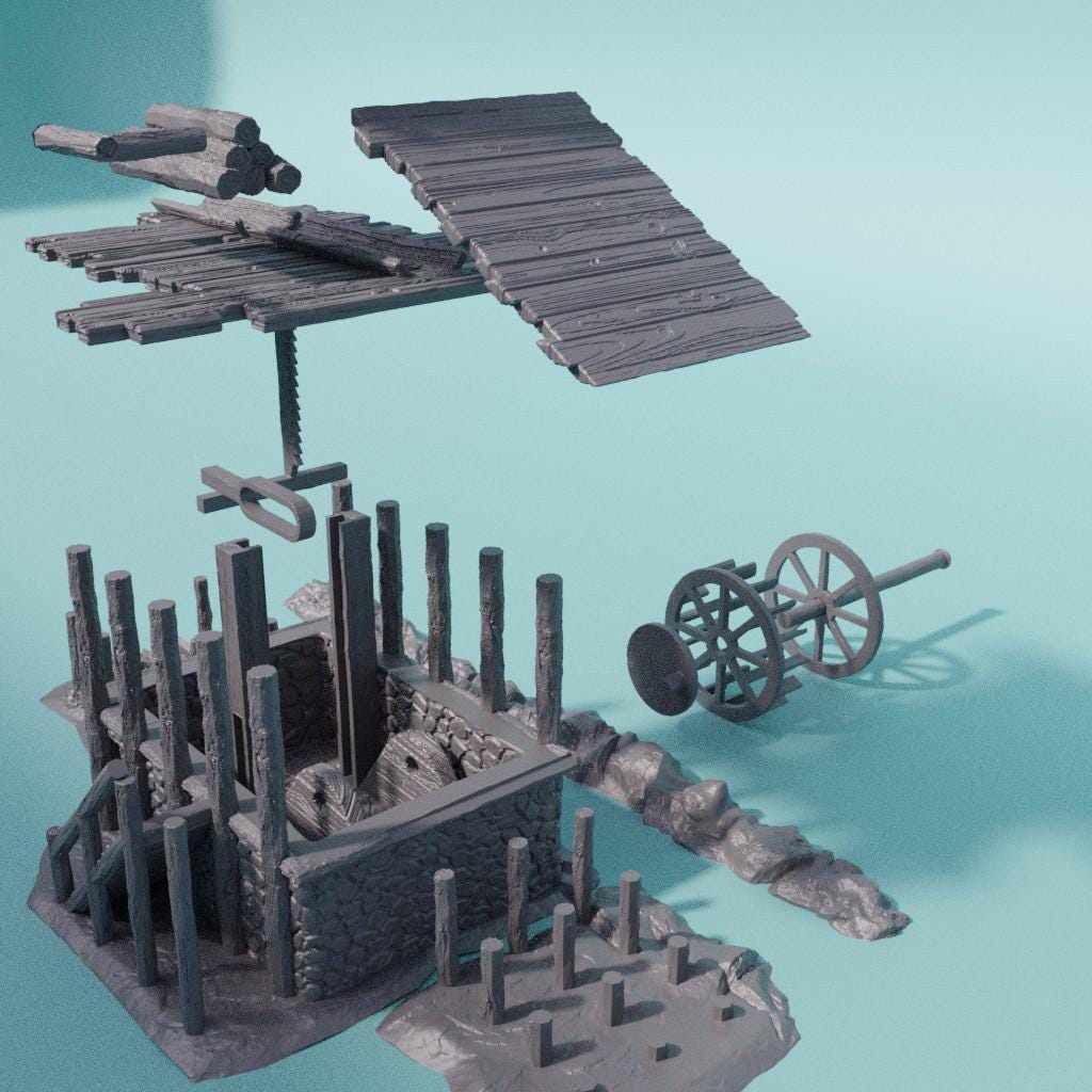 Lumber Mill - Tabletop Terrain - 28 MM, Tabletop 3D Printed Terrain by MiniatureLand, Perfect for Wargaming and RPGs