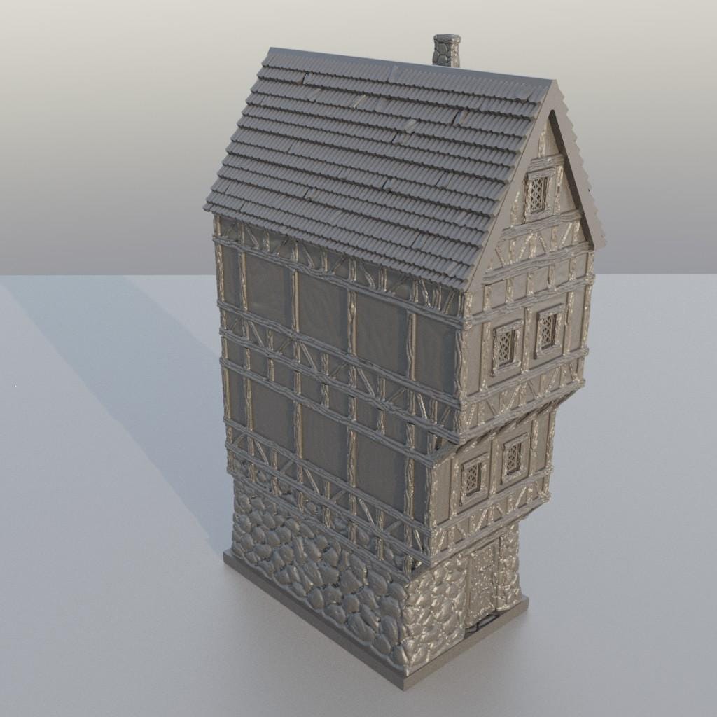 Shop House - Tabletop Terrain - 28 MM Tabletop 3D Printed Terrain by MiniatureLand, Perfect for Wargaming and RPGs