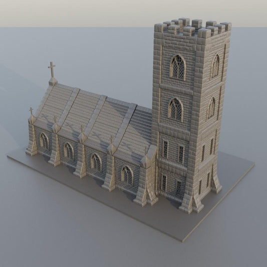 Small Church- Tabletop Terrain - 15 MM, Tabletop 3D Printed Terrain by MiniatureLand, Perfect for Wargaming and RPGs