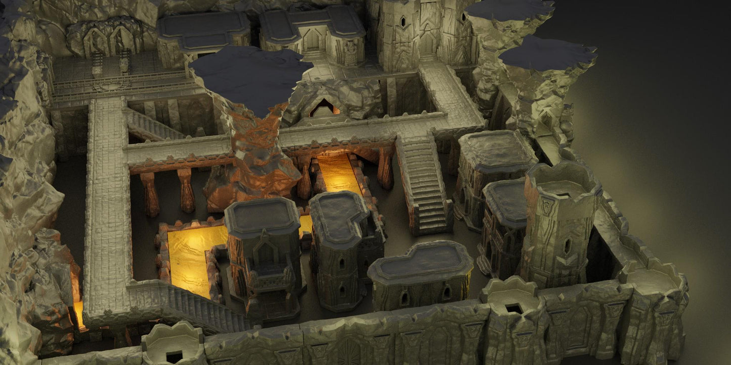 Underground Dwarf Village - Tabletop Terrain - 28 MM, Tabletop 3D Printed Terrain by MiniatureLand, Perfect for Wargaming and RPGs