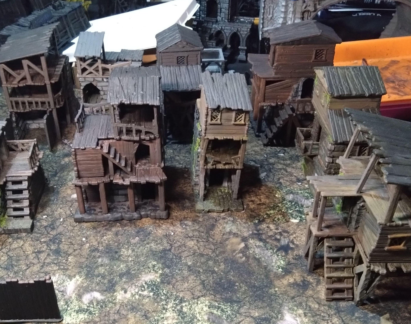Modular Slum District - Tabletop Terrain - 28 MM, Tabletop 3D Printed Terrain by MiniatureLand, Perfect for Wargaming and RPGs