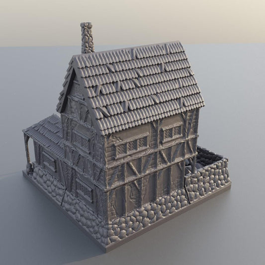 Mason House - Tabletop Terrain - 28 MM, Tabletop 3D Printed Terrain by MiniatureLand, Perfect for Wargaming and RPGs