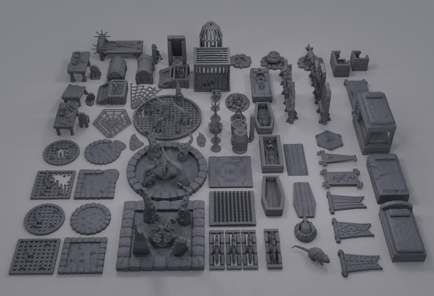 Dungeon Environment Pack - Tabletop Terrain - 28 MM, Tabletop 3D Printed Terrain by MiniatureLand, Perfect for Wargaming and RPGs