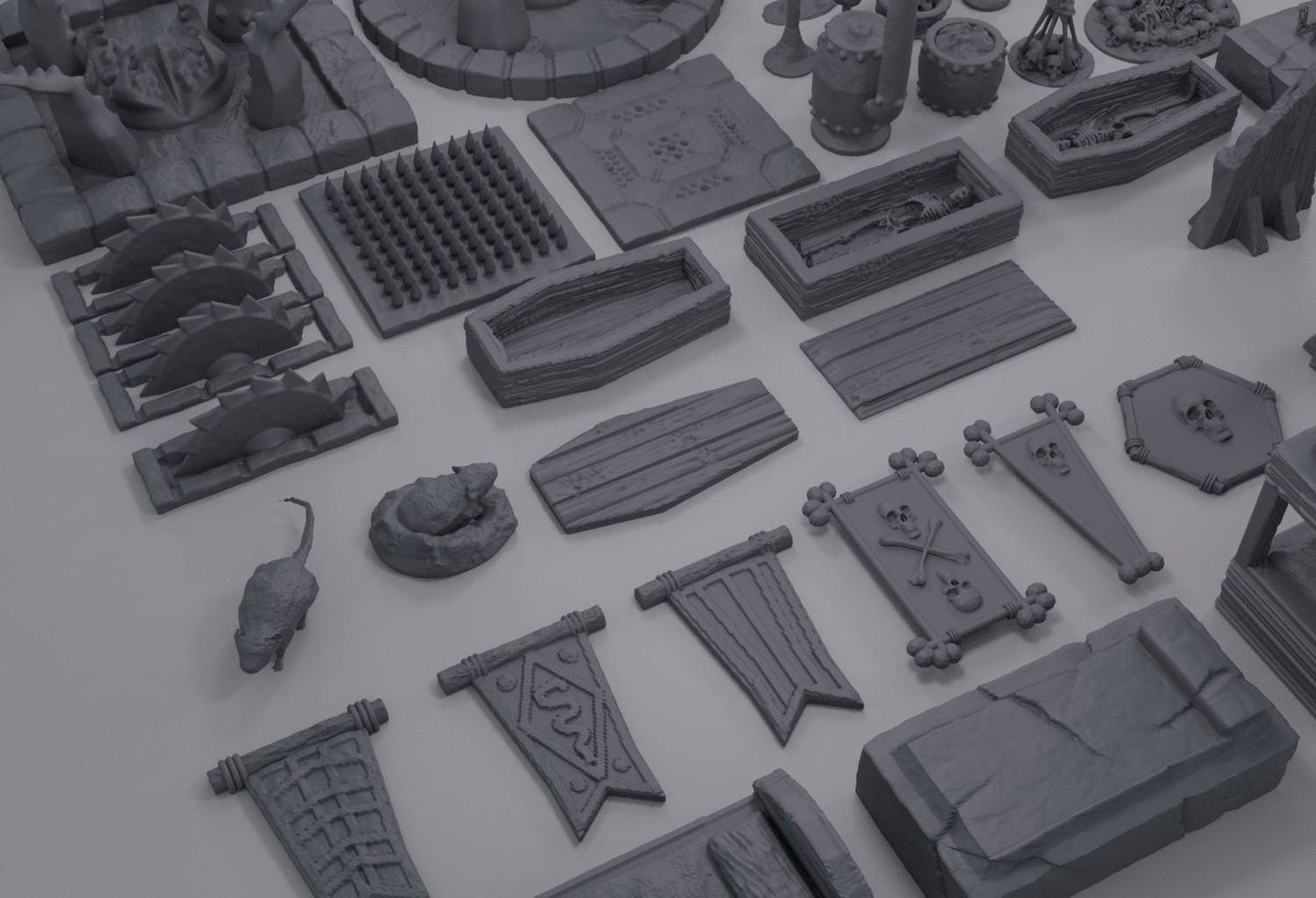 Dungeon Environment Pack - Tabletop Terrain - 28 MM, Tabletop 3D Printed Terrain by MiniatureLand, Perfect for Wargaming and RPGs