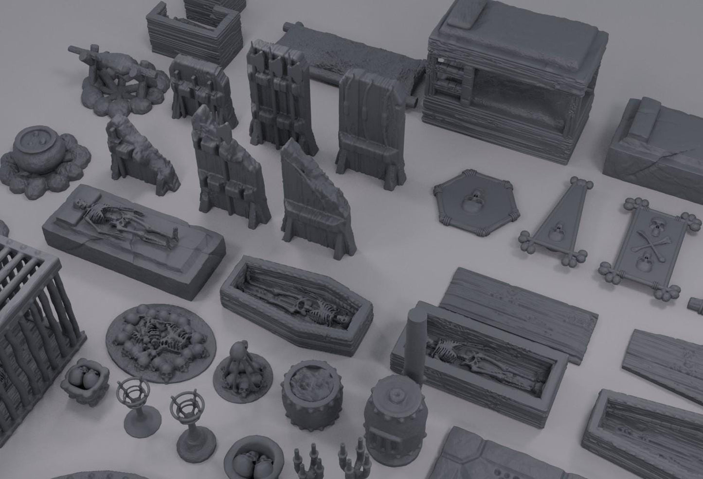 Dungeon Environment Pack - Tabletop Terrain - 28 MM, Tabletop 3D Printed Terrain by MiniatureLand, Perfect for Wargaming and RPGs