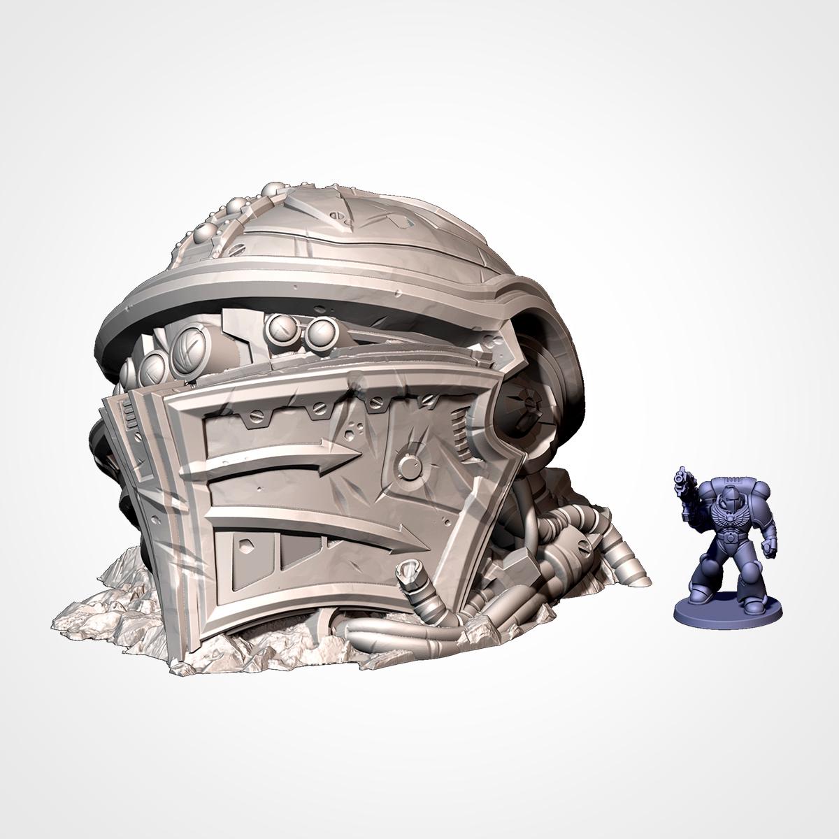 MEGA TITAN DESTROYED Txarli Factory Sci-Fi modular Wreckage Set, Perfect for Tabletop Wargames