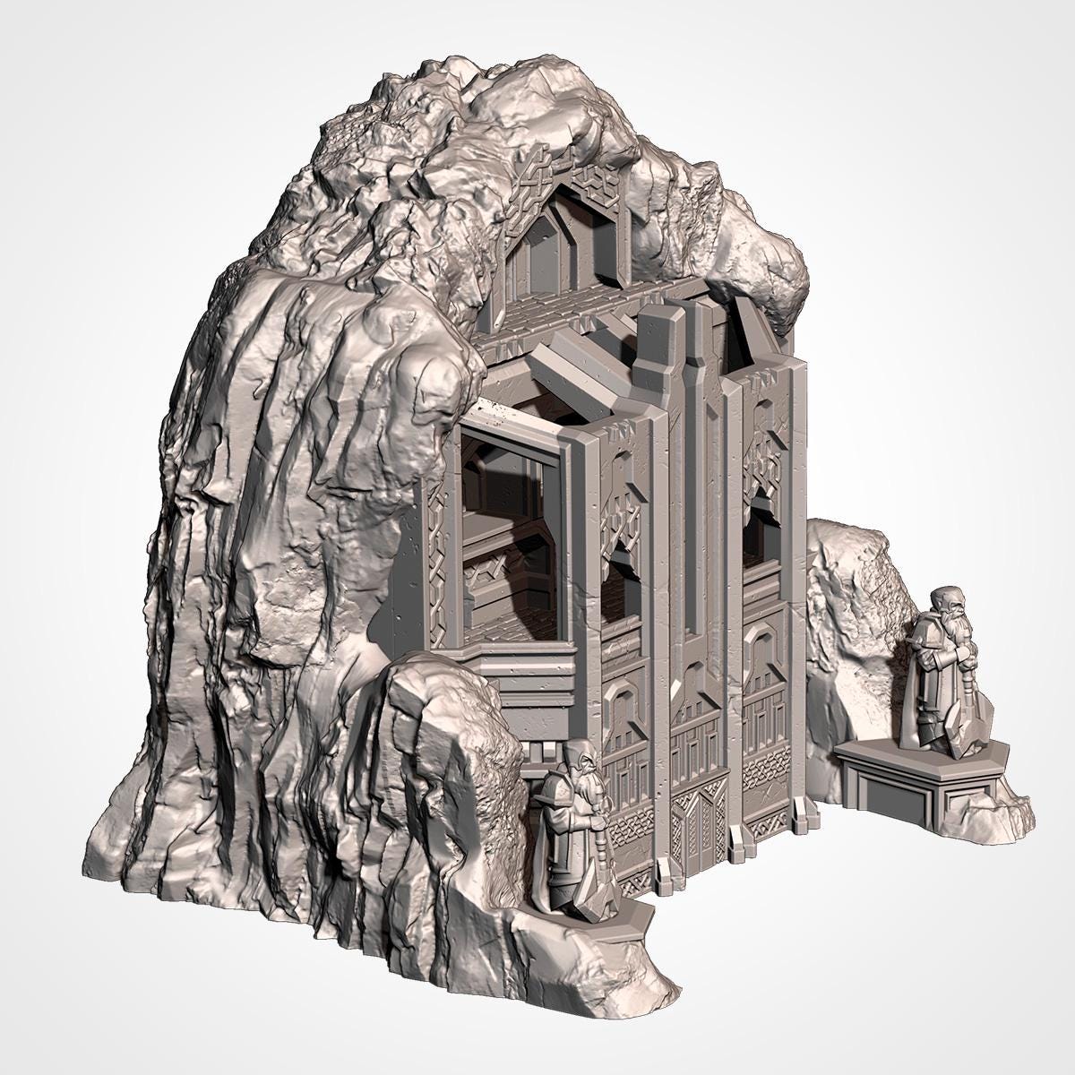 THE ISOLATED MOUNTAIN Txarli Factory Dwarven Holds 5-part Terrain Set, Perfect for Tabletop Wargames