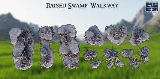 Raised Swamp Walkway - Tabletop Terrain - 28 MM, Tabletop 3D Printed Terrain by MiniatureLand, Perfect for Wargaming and RPGs