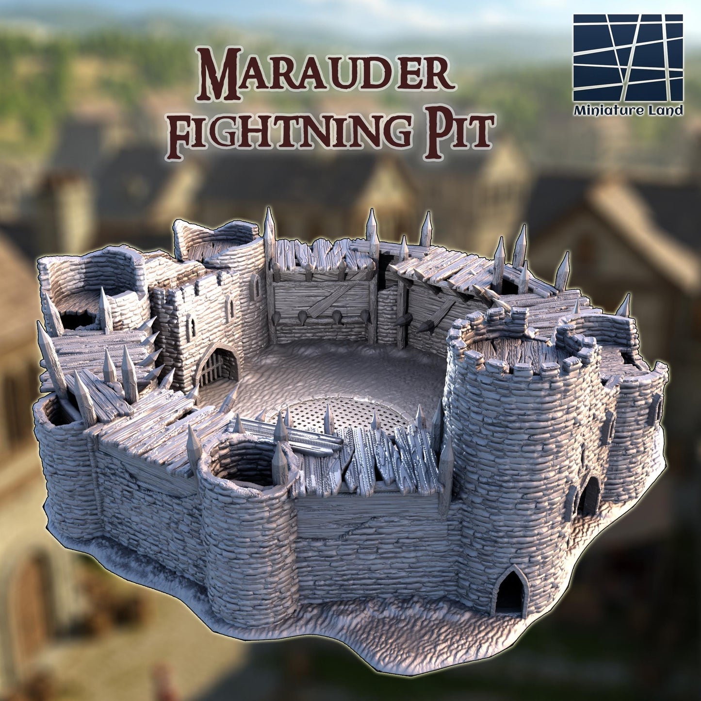 Marauder Fightning Pit - Tabletop Terrain - 28 MM, Tabletop 3D Printed Terrain by MiniatureLand, Perfect for Wargaming and RPGs