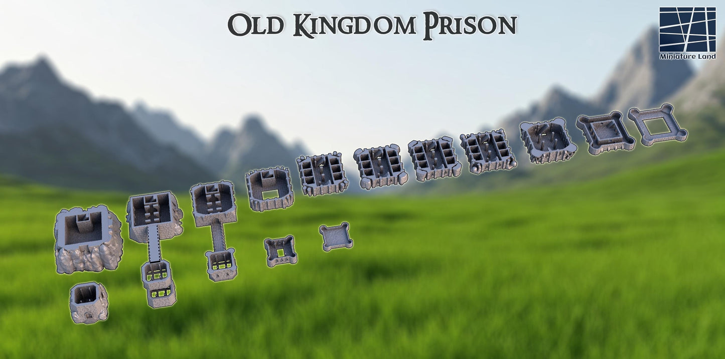 Old Kingdom Prison - Tabletop Terrain - 28 MM, Tabletop 3D Printed Terrain by MiniatureLand, Perfect for Wargaming and RPGs
