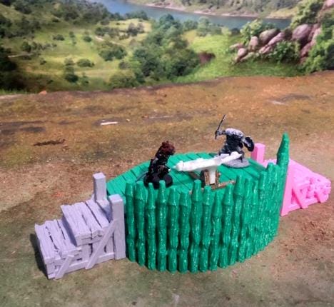 Ballista Platform with Palisade by GameScape3D - 3D Printed Tabletop Terrain, Perfect for Wargames, Role playing games, Tabletop games