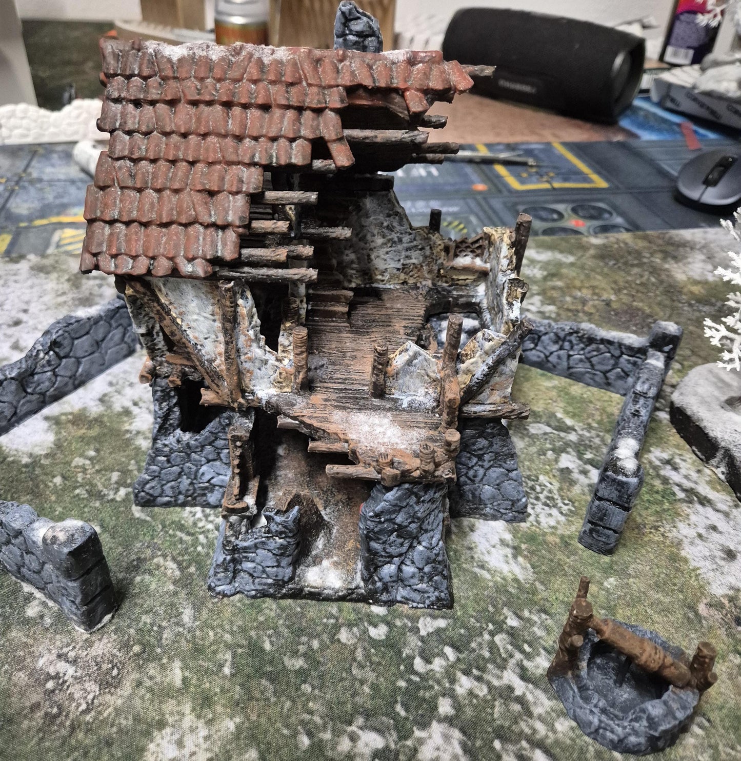 Ruined FarmHouse - Tabletop Terrain - 28 MM, Tabletop 3D Printed Terrain by MiniatureLand, Perfect for Wargaming and RPGs
