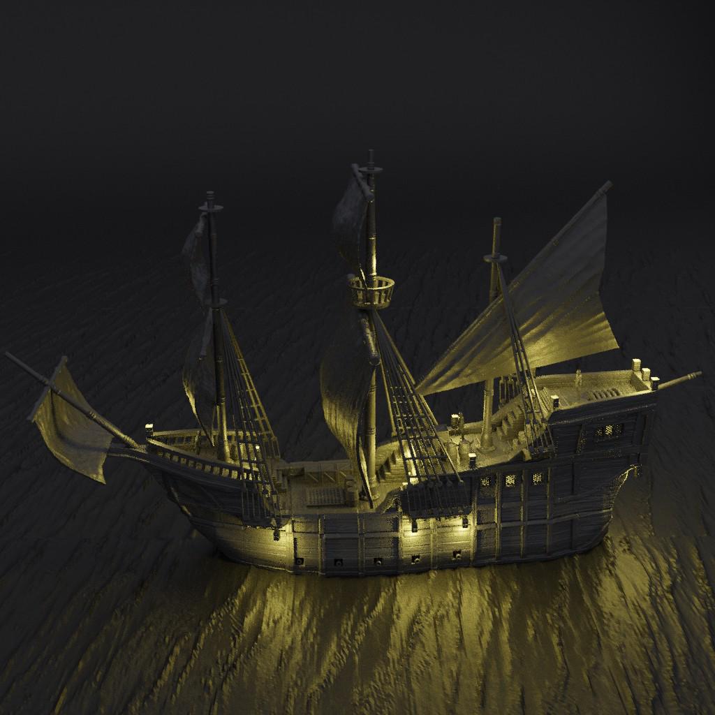 Merchant Ship - Tabletop Terrain - 28 MM, Tabletop 3D Printed Terrain by MiniatureLand, Perfect for Wargaming and RPGs