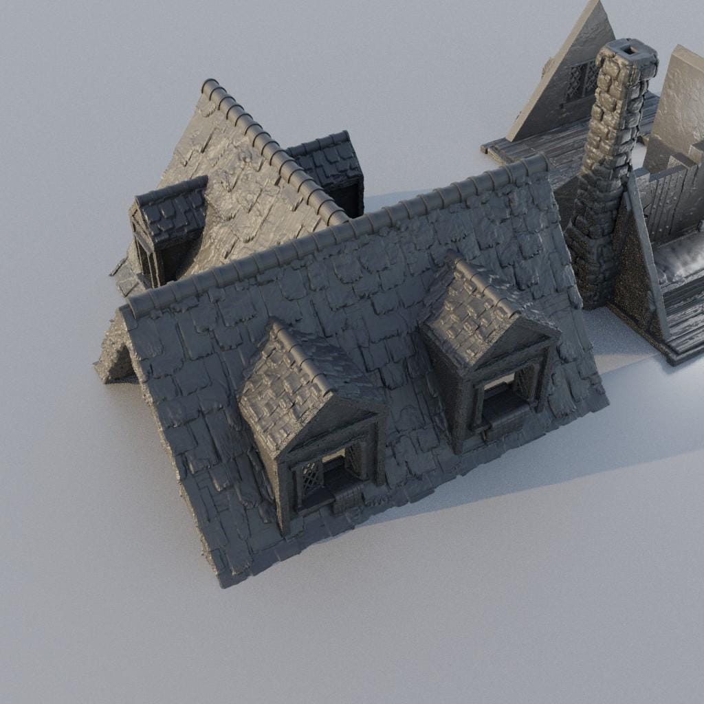 Village Brothel - Tabletop Terrain - 28 MM, Tabletop 3D Printed Terrain by MiniatureLand, Perfect for Wargaming and RPGs