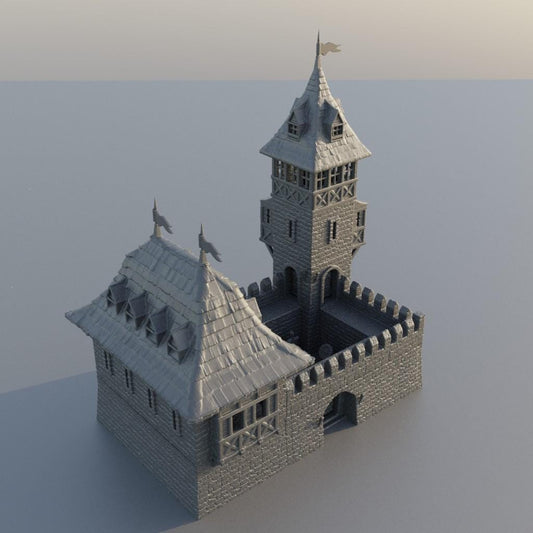 Medieval Guard House - Tabletop Terrain - 28 MM, Tabletop 3D Printed Terrain by MiniatureLand, Perfect for Wargaming and RPGs