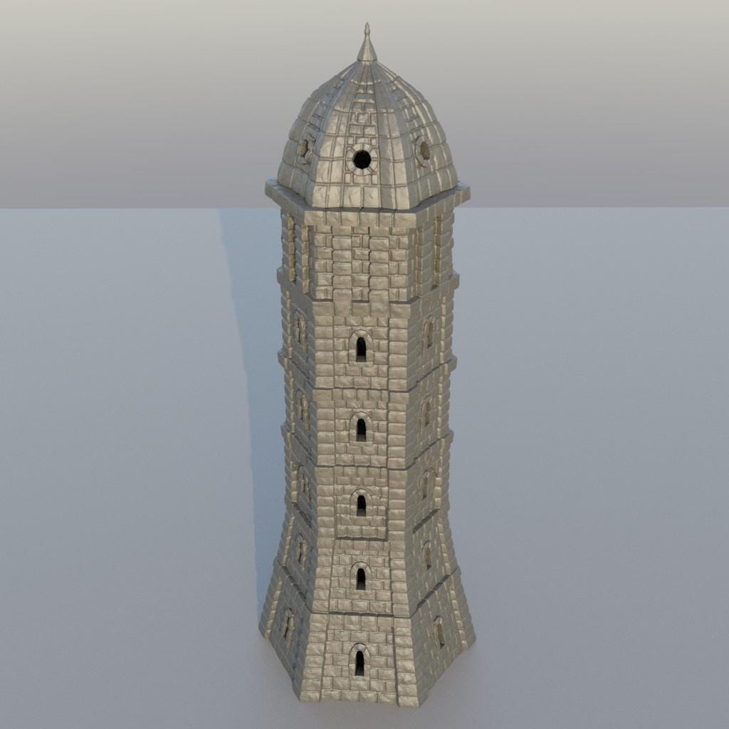 Ivory Tower- Tabletop Terrain - 28 MM, Tabletop 3D Printed Terrain by MiniatureLand, Perfect for Wargaming and RPGs