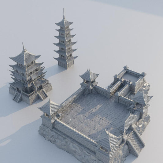 Samurai Temple - Tabletop Terrain - 28 MM, Tabletop 3D Printed Terrain by MiniatureLand, Perfect for Wargaming and RPGs