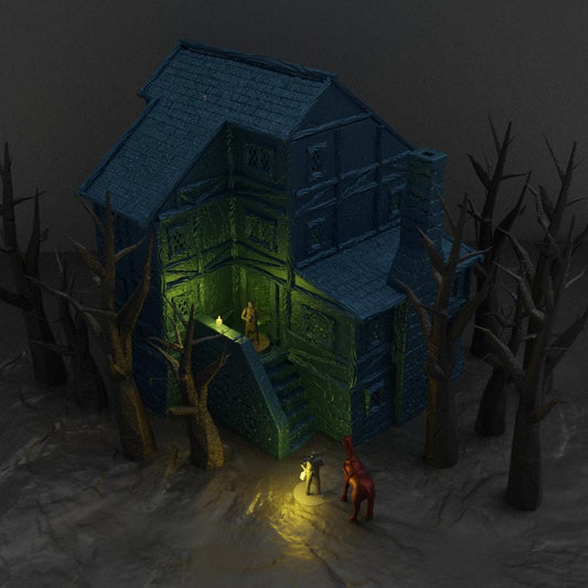 Old Forest Inn - Tabletop Terrain - 28 MM, Tabletop 3D Printed Terrain by MiniatureLand, Perfect for Wargaming and RPGs