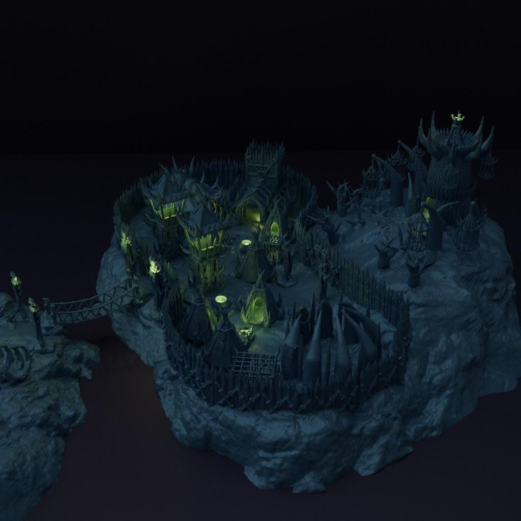 Modular Goblin Camp - Tabletop Terrain - 28 MM Tabletop 3D Printed Terrain by MiniatureLand, Perfect for Wargaming and RPGs