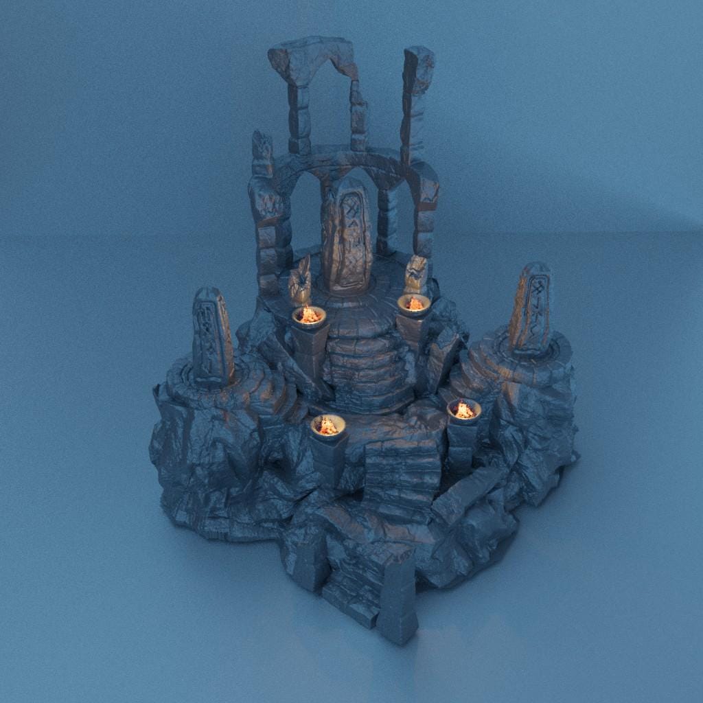 Ancient Runestones - Tabletop Terrain - 28 MM, Tabletop 3D Printed Terrain by MiniatureLand, Perfect for Wargaming and RPGs