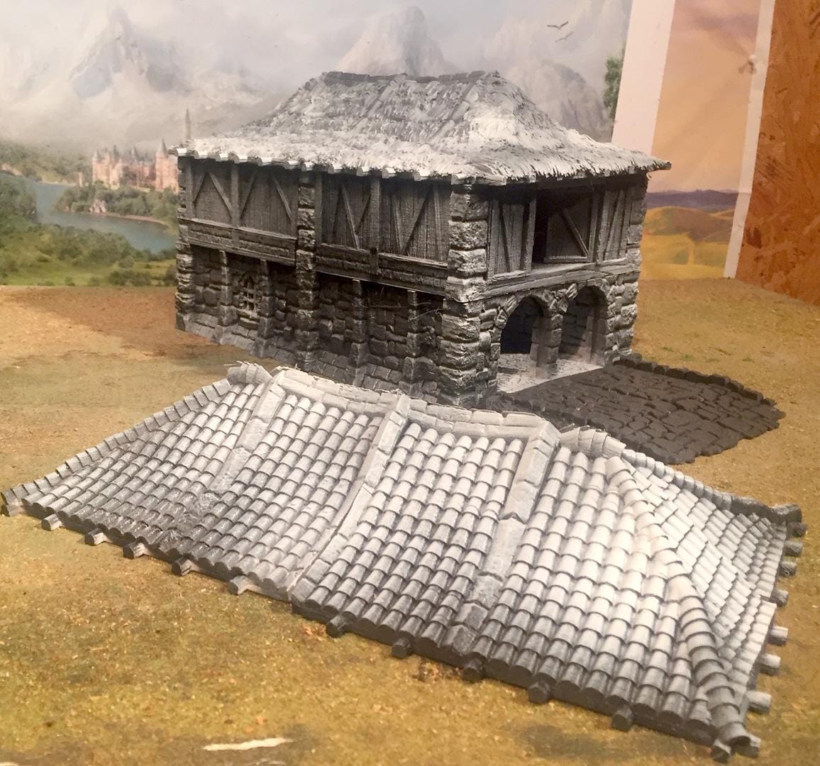 Warehouse With Inventory by GameScape3D - 3D Printed Tabletop Terrain, Perfect for Wargames, Board Games, RPGs