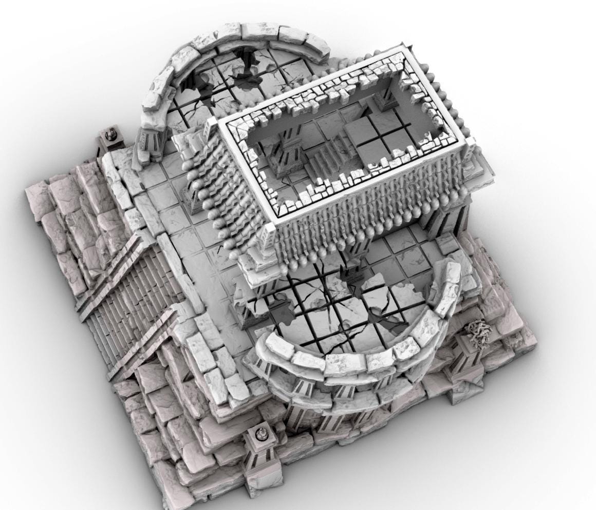 Evil Temple by GameScape3D - 3D Printed Tabletop Terrain, Perfect for Wargames, Board Games, RPGs