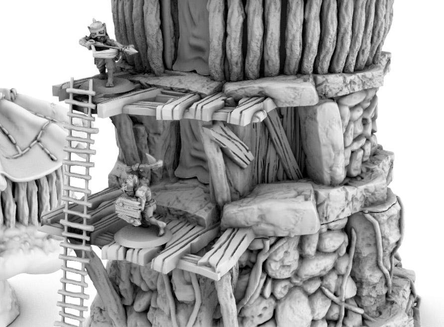Goblin Swamp Tower by GameScape3D - 3D Printed Tabletop Terrain, Perfect for Wargames, Board Games, RPGs