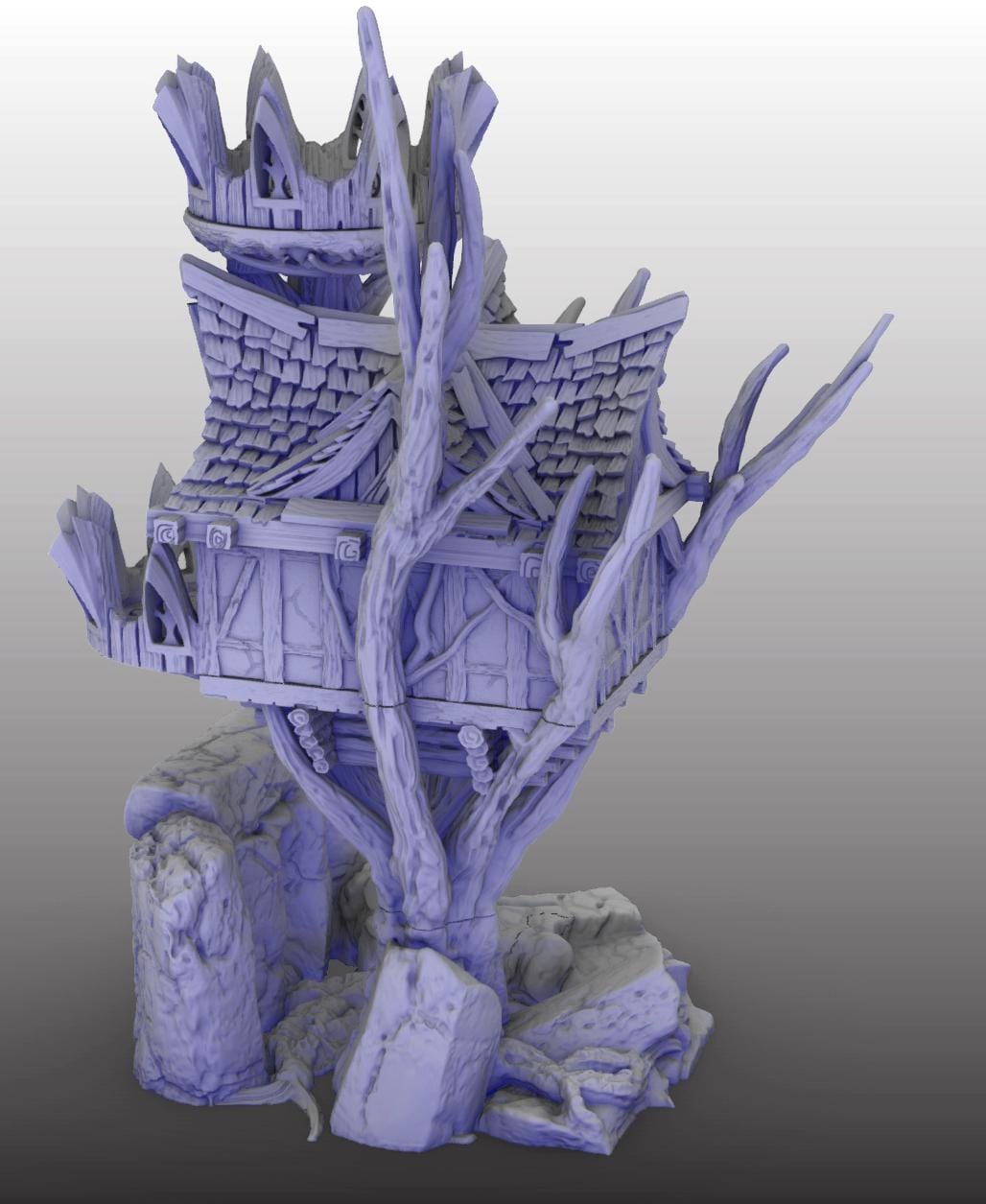 Tree Fort by GameScape3D - 3D Printed Tabletop Terrain, Perfect for Wargames, Board Games, RPGs