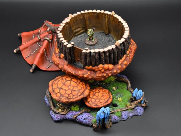 Goblin Mushroom House & Lilly Pad Walkway by GameScape3D - 3D Printed Tabletop Terrain, Perfect for Wargames, Board Games, RPGs