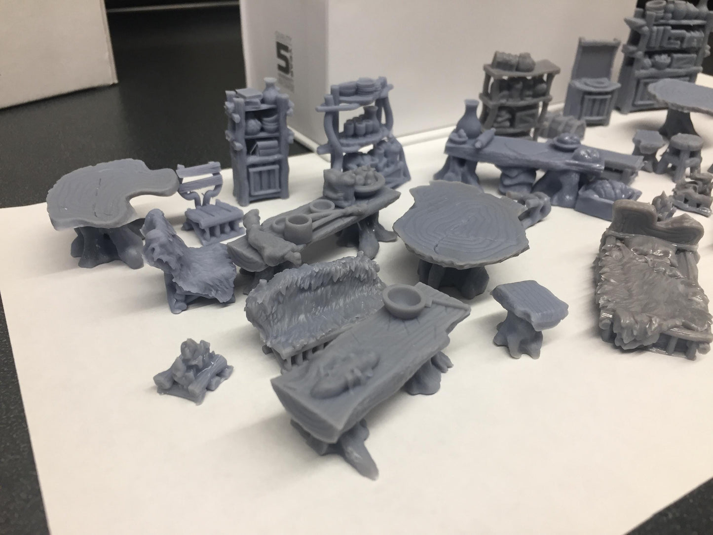 Primitive Furniture Set 1 by GameScape3D - 3D Printed Tabletop Terrain, Perfect for Wargames, Board Games, RPGs