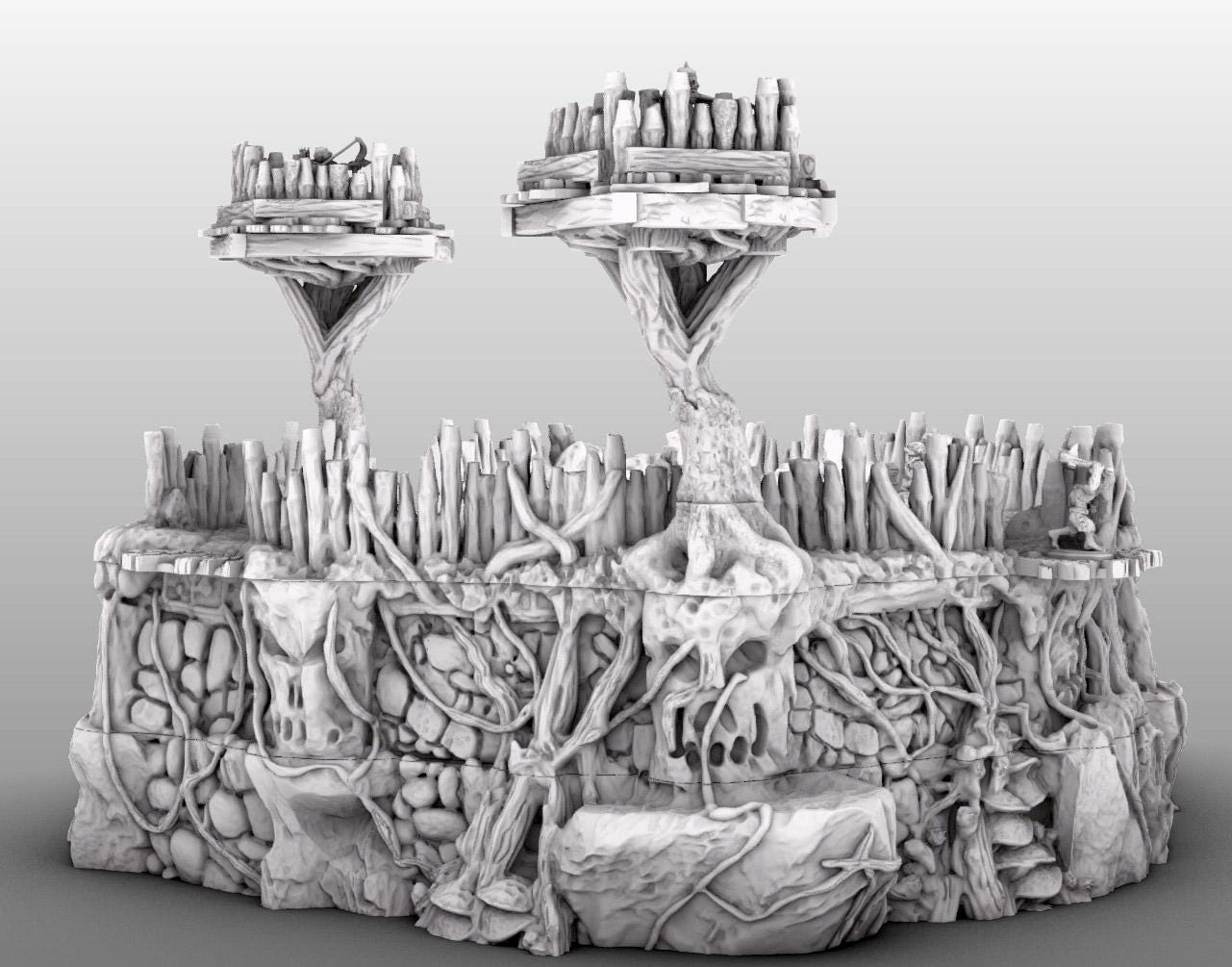 Huge Swamp Goblin Fort by GameScape3D - 3D Printed Tabletop Terrain, Perfect for Wargames, Board Games, RPGs