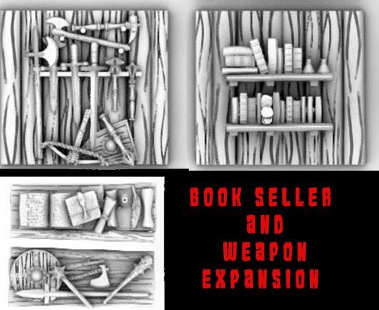 Merchant Stand with Slide in walls and tabletop variations by GameScape3D - 3D Printed Tabletop Terrain, Perfect for Wargames, RPGs