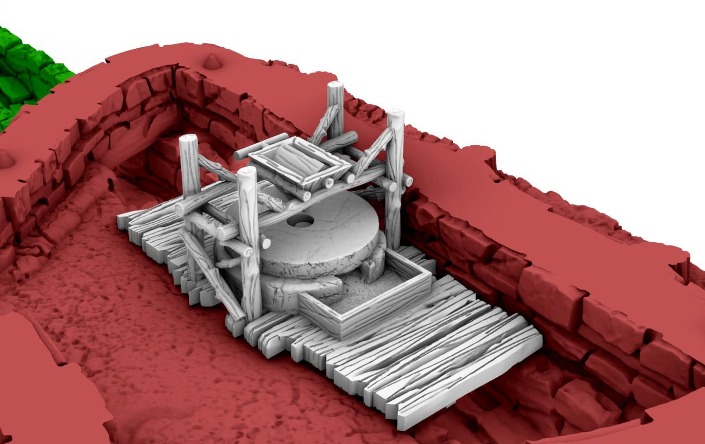 Primitive Mill and Watch Tower by GameScape3D - 3D Printed Tabletop Terrain, Perfect for Wargames, Board Games, RPGs