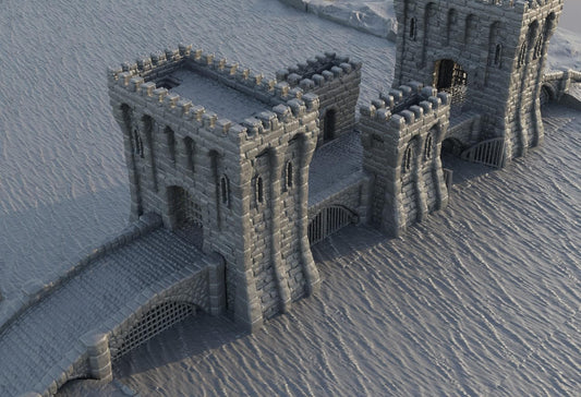 River Patrol Bridge - Tabletop Terrain - 28 MM 3D Printed Terrain by MiniatureLand, Perfect for Wargaming and RPGs