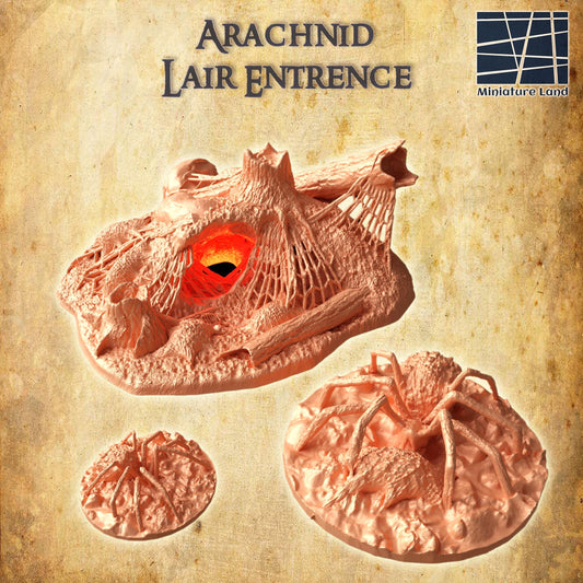 Arachnid Lair Entrence - Tabletop Terrain - 28 MM, Tabletop 3D Printed Terrain by MiniatureLand, Perfect for Wargaming and RPGs
