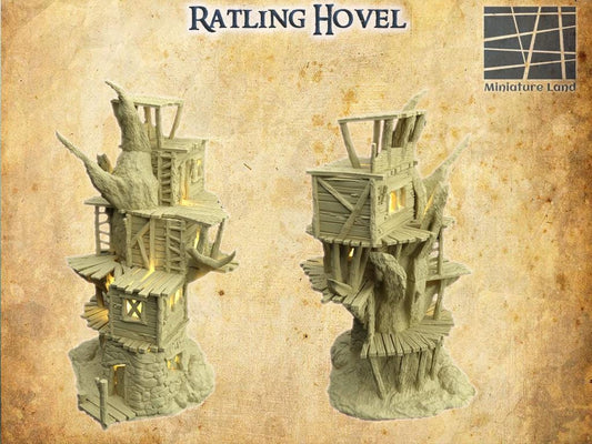 Ratling Hovel- Tabletop Terrain - 28 MM, Tabletop 3D Printed Terrain by MiniatureLand, Perfect for Wargaming and RPGs