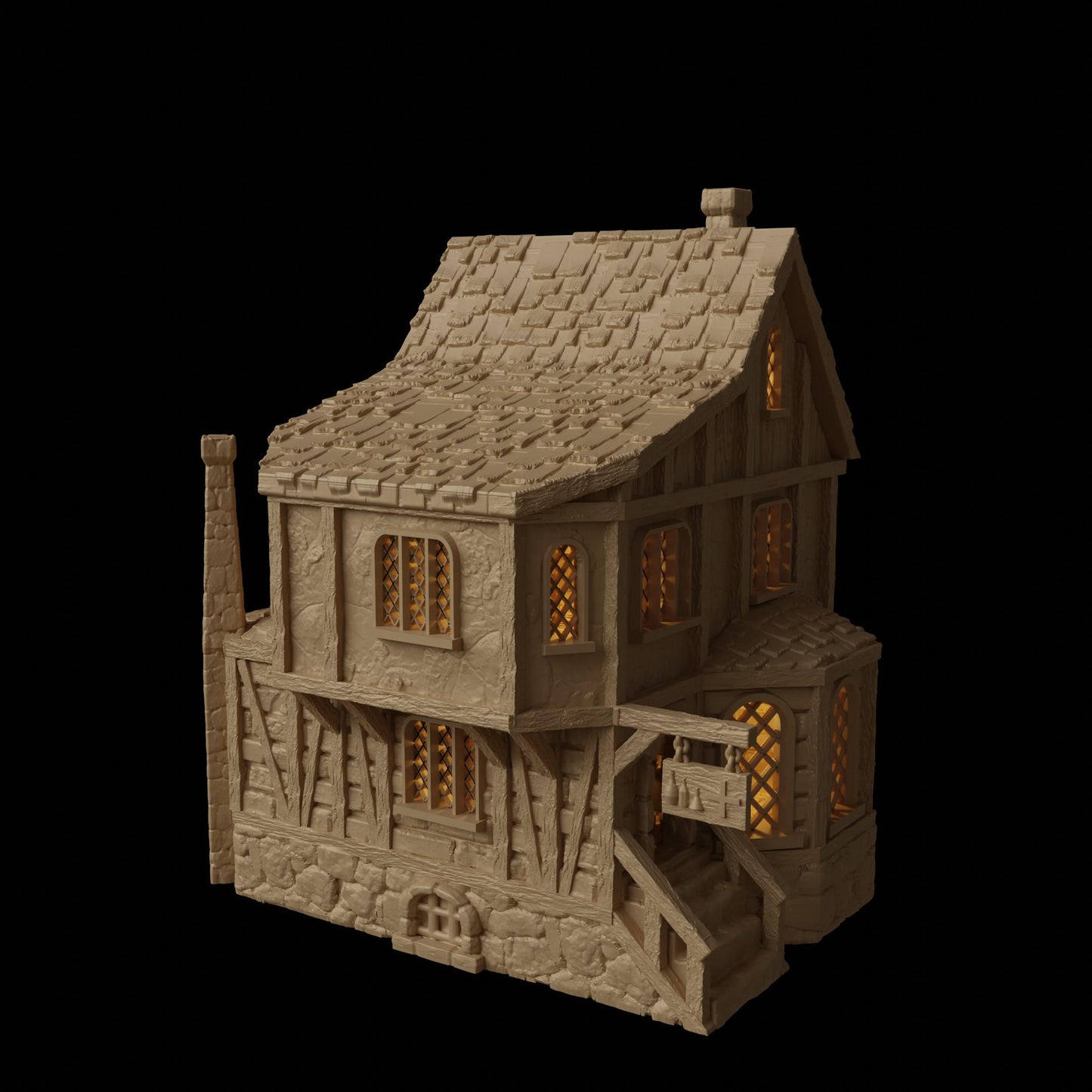Medieval Apothecary - Tabletop Terrain - 28 MM, Tabletop 3D Printed Terrain by MiniatureLand, Perfect for Wargaming and RPGs