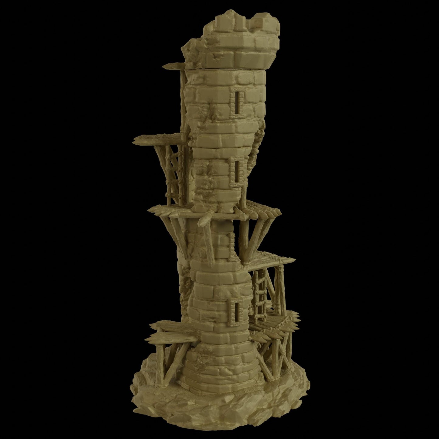 Infested Lookout Tower - Tabletop Terrain - 28 MM, Tabletop 3D Printed Terrain by MiniatureLand, Perfect for Wargaming and RPGs