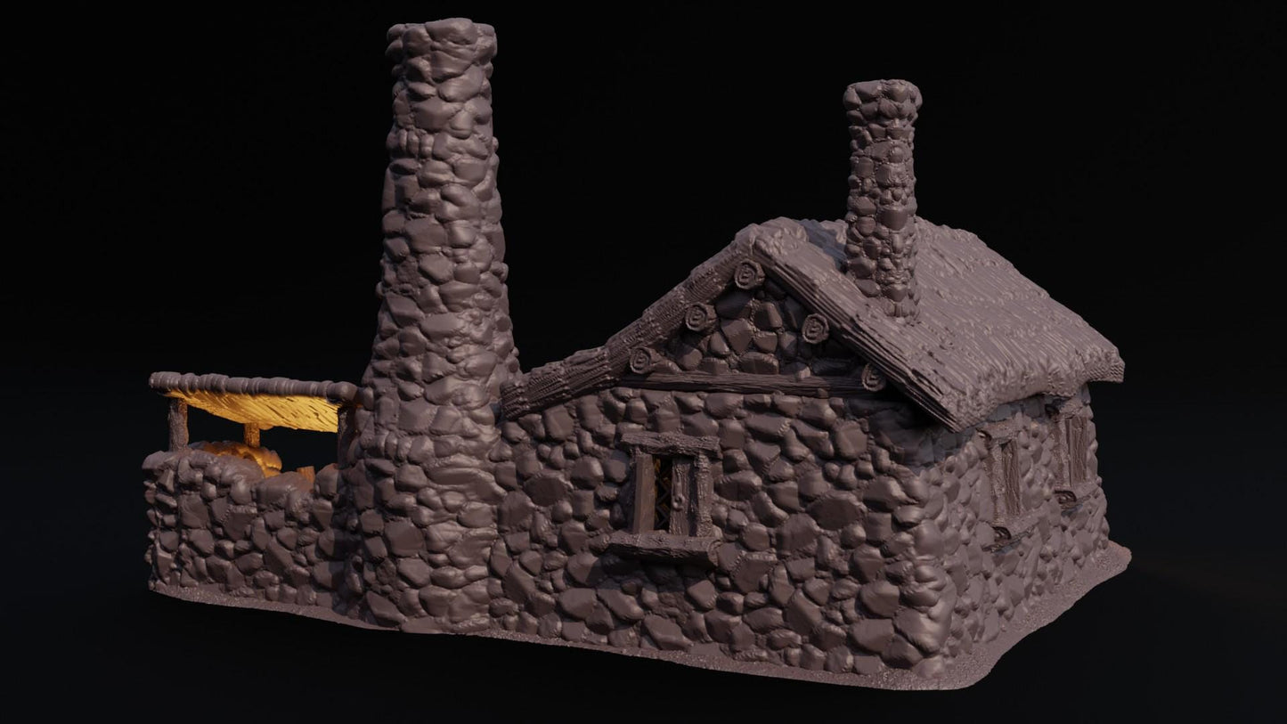 Smelter House - Tabletop Terrain - 28 MM, Tabletop 3D Printed Terrain by MiniatureLand, Perfect for Wargaming and RPGs