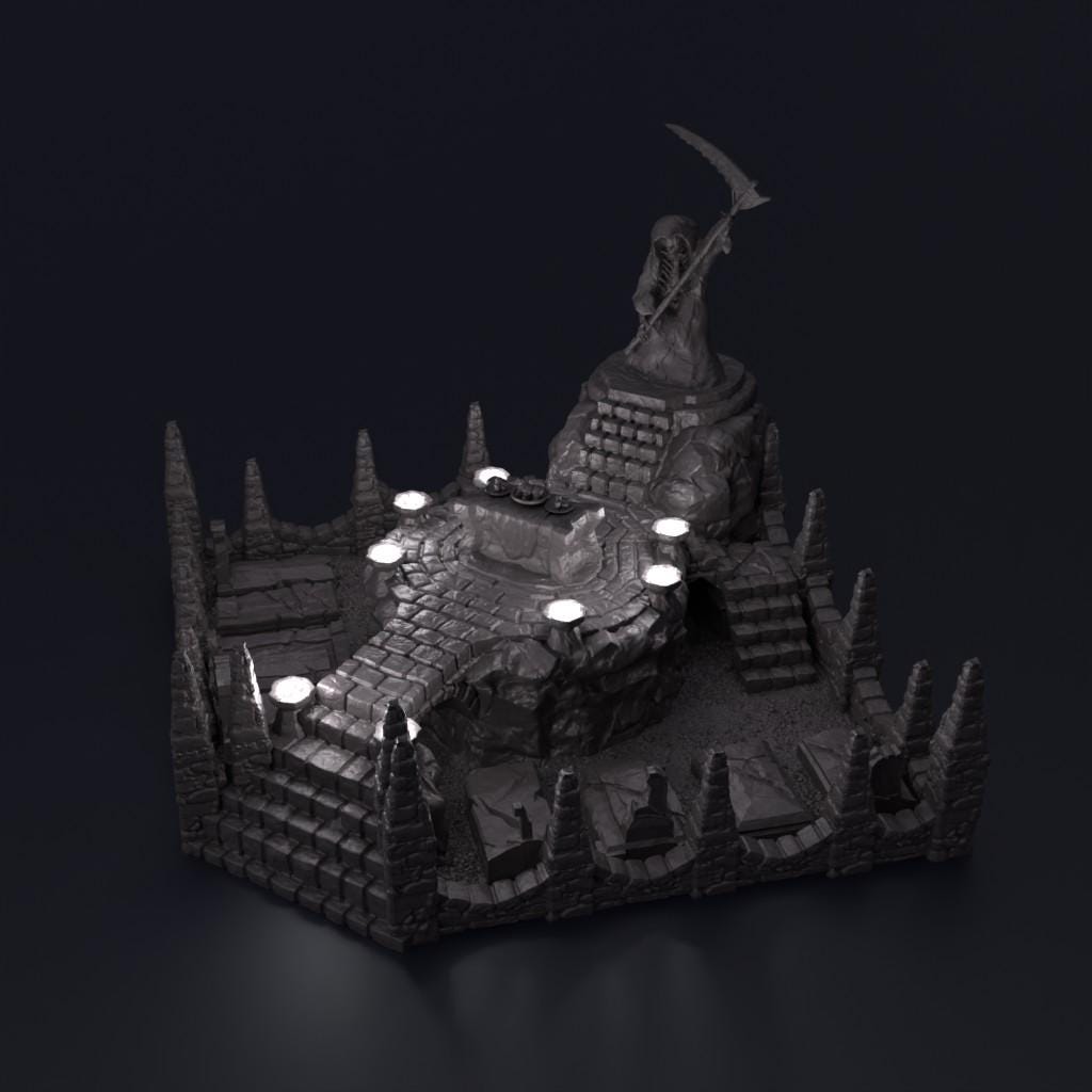 Undead Shrine - Tabletop Terrain - 28 MM, Tabletop 3D Printed Terrain by MiniatureLand, Perfect for Wargaming and RPGs