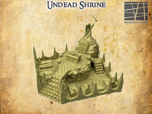 Undead Shrine - Tabletop Terrain - 28 MM, Tabletop 3D Printed Terrain by MiniatureLand, Perfect for Wargaming and RPGs