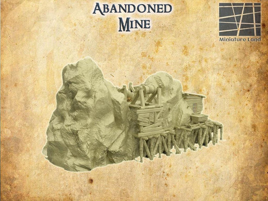 Abandoned Mine - Tabletop Terrain - 28 MM, Tabletop 3D Printed Terrain by MiniatureLand, Perfect for Wargaming and RPGs