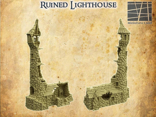Medieval LightHouse - Tabletop Terrain - 28 MM, Tabletop 3D Printed Terrain by MiniatureLand, Perfect for Wargaming and RPGs