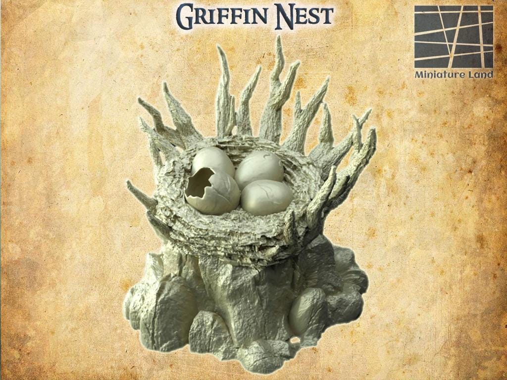 Griffin Nest - Tabletop Terrain - 28 MM, Tabletop 3D Printed Terrain by MiniatureLand, Perfect for Wargaming and RPGs