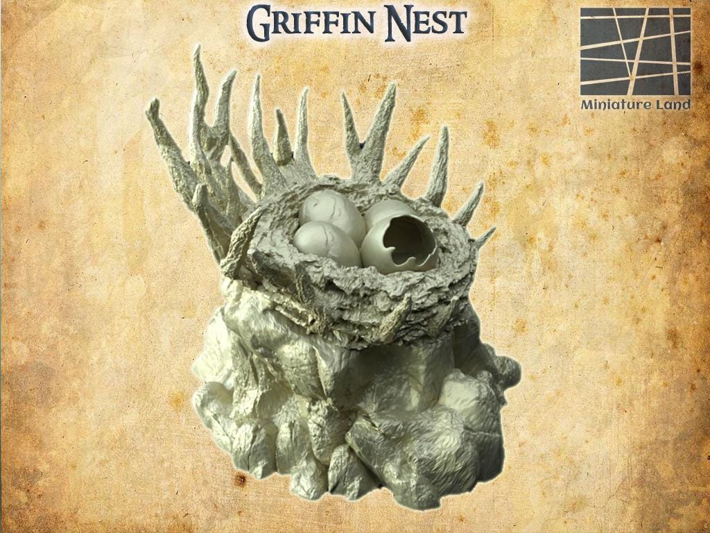 Griffin Nest - Tabletop Terrain - 28 MM, Tabletop 3D Printed Terrain by MiniatureLand, Perfect for Wargaming and RPGs